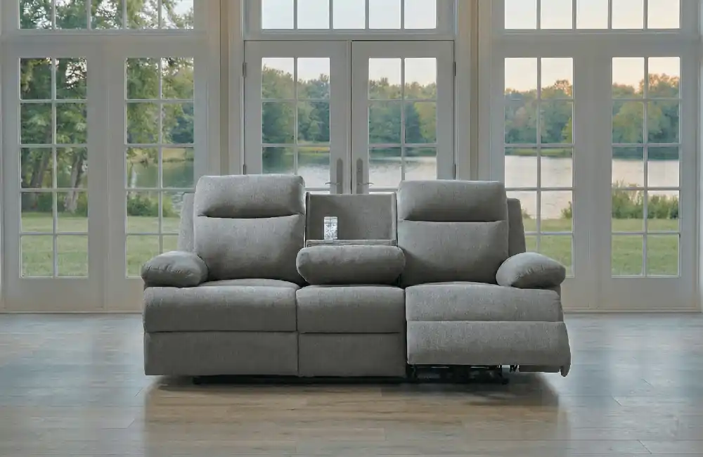 DOORBUSTER! Side-Swipe Reclining Sofa with Drop Down Table