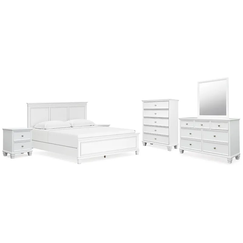 Fortman King Panel Bed, Dresser, Mirror, Chest and 2 Nightstands - Signature Design by Ashley®