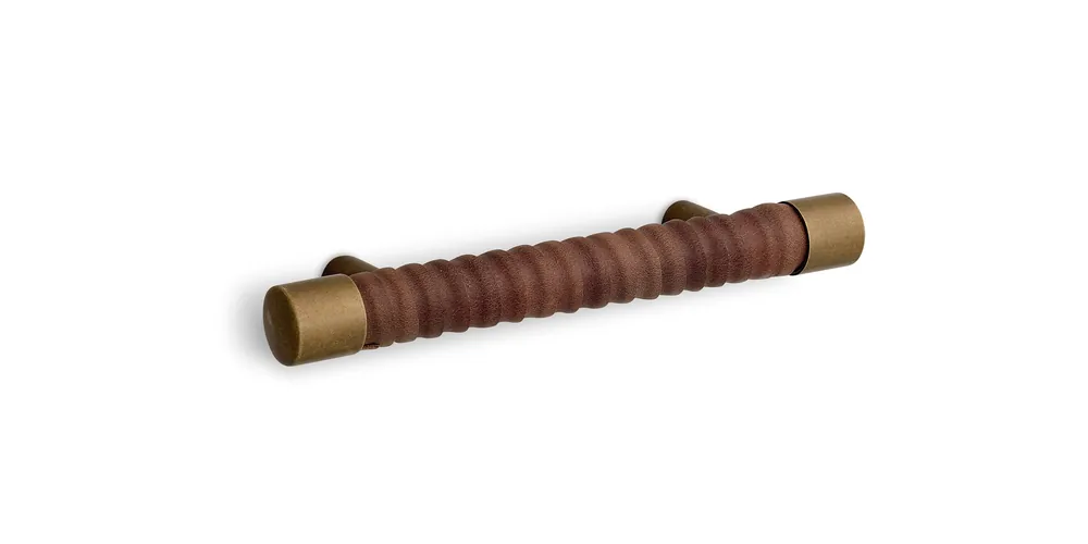 #23 Leather Wrapped Bar Pull - Bassett