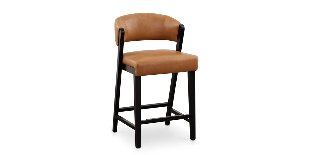 Asher Upholstered Faux Leather Counter Stool - Bassett