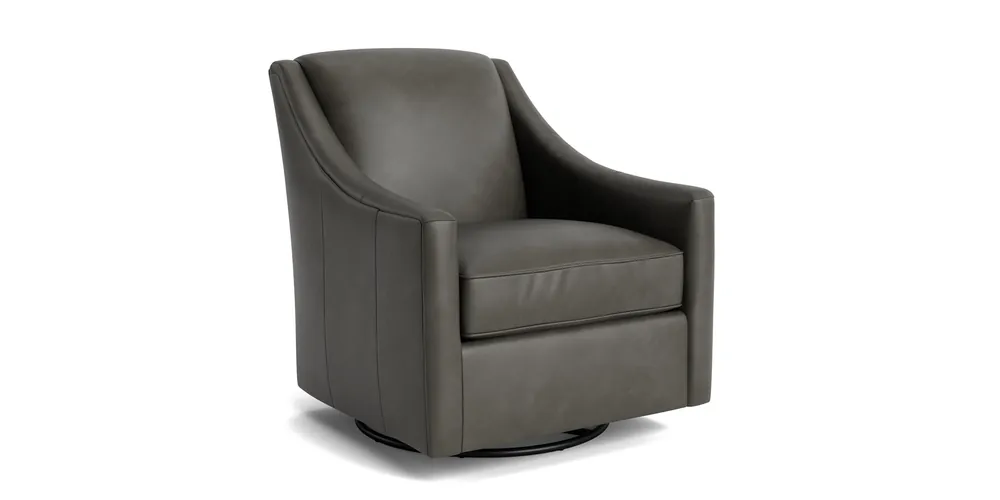 Corinna Leather Swivel Chair - Bassett