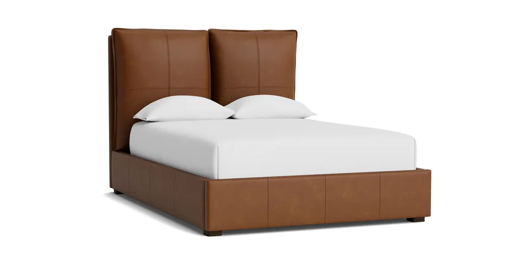 Greer Leather Upholstered Bed - Bassett