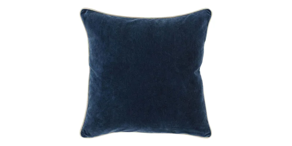 Heirloom Velvet Navy 22" x 22" Square Pillow Cover + Insert - Bassett
