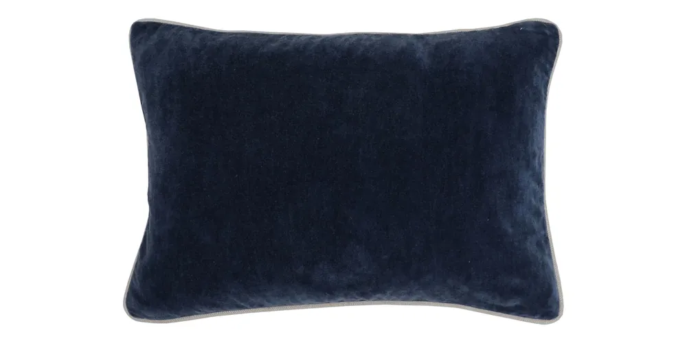 Heirloom Velvet Navy Lumbar Pillow Cover - Bassett