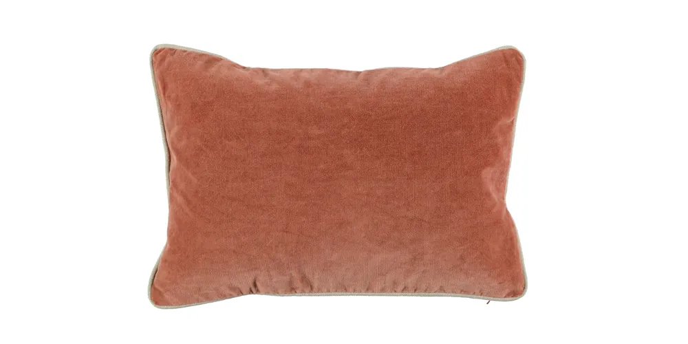 Heirloom Velvet Terra Cotta Lumbar Pillow Cover - Bassett