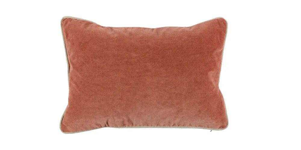 Heirloom Velvet Terra Cotta Lumbar Pillow Cover + Insert - Bassett