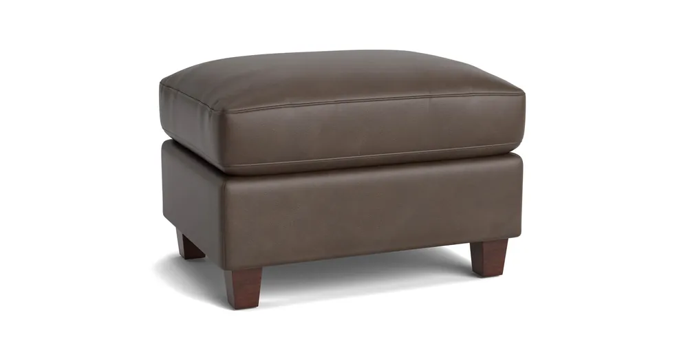 Trent Leather Ottoman - Bassett