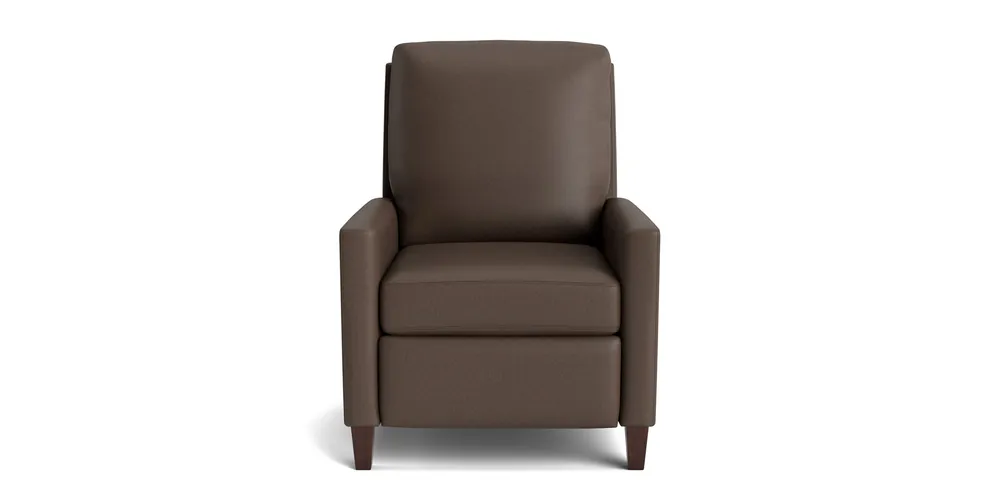 Trevor Leather Track Arm Manual Recliner - Bassett