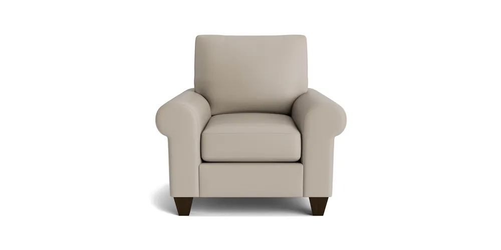 True Custom® Leather Large Roll Arm Accent Chair - Bassett