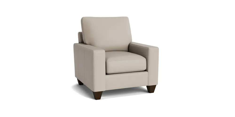 True Custom® Leather Large Track Arm Accent Chair - Bassett