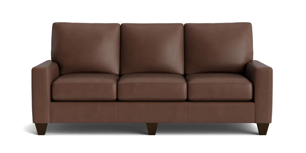 True Custom® Leather Large Track Arm Sofa - Bassett