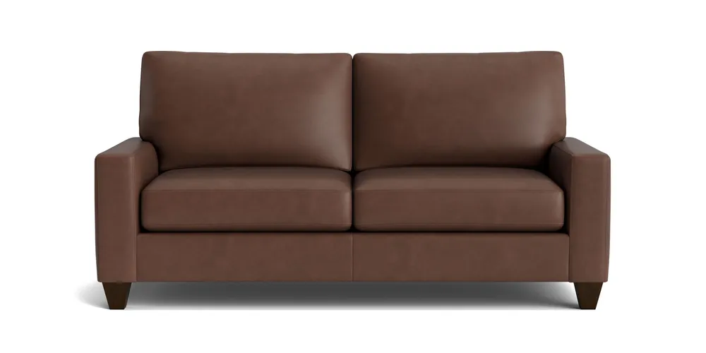True Custom® Leather Large Track Arm Studio Sofa - Bassett