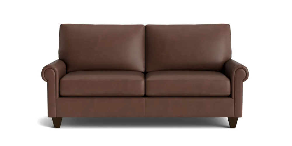 True Custom® Leather Panel Arm Studio Sofa - Bassett