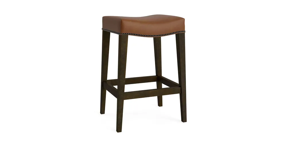 Vail Leather Saddle Counter Stool - Bassett