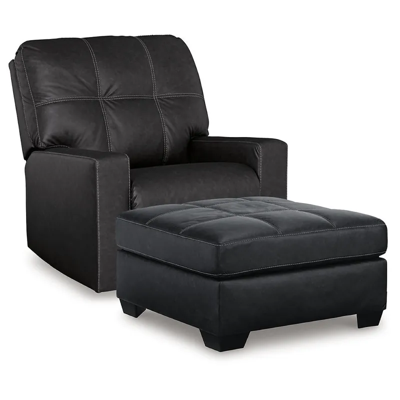 Barlin Mills Recliner and Oversized Accent Ottoman - Benchcraft®