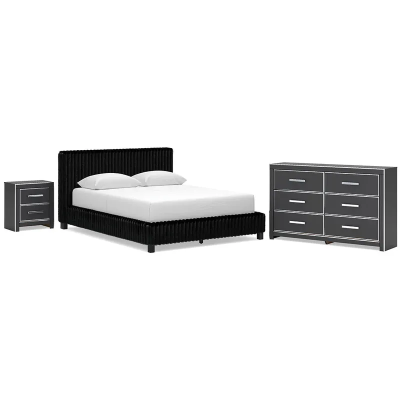 Zuraleus Queen Upholstered Bed, Dresser and Nightstand - Signature Design by Ashley®