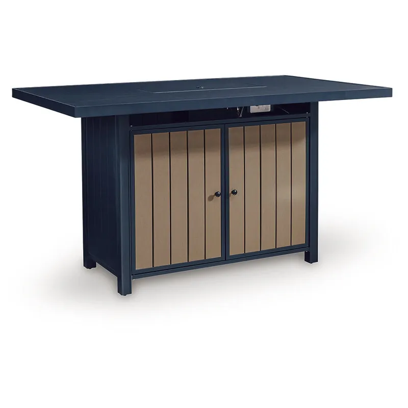 East Beach Outdoor Bar Table with Fire Pit - Signature Design by Ashley®