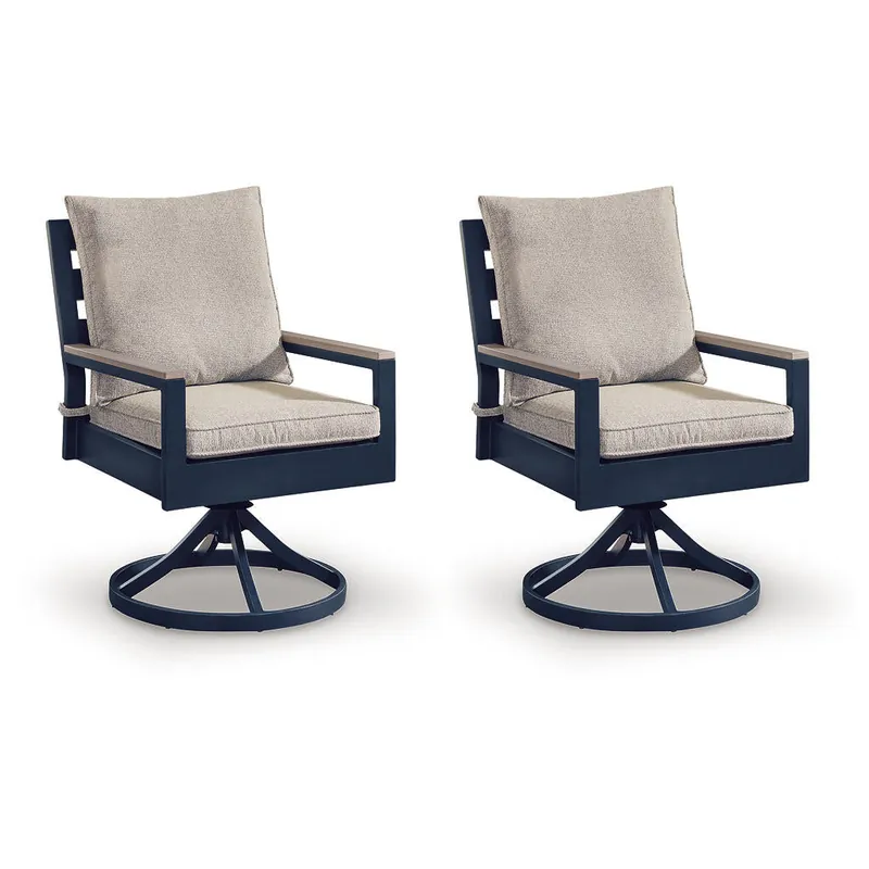 East Beach Outdoor Swivel Chair with Cushion (Set of 2) - Signature Design by Ashley®