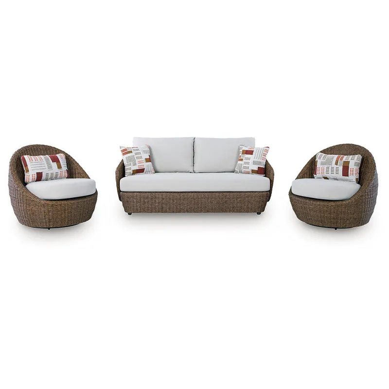 Double Point Outdoor Loveseat/2 Swivel Chairs (Set of 3) - Signature Design by Ashley®