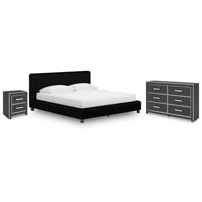 Zuraleus King Upholstered Bed, Dresser and Nightstand - Signature Design by Ashley®