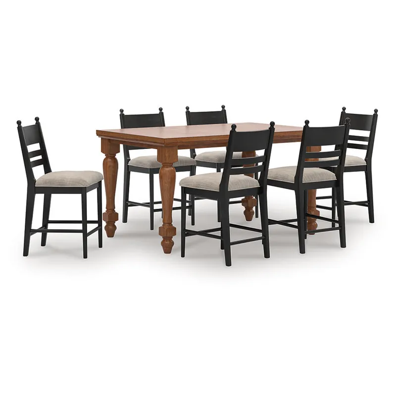 Greddinton Counter Height Dining Table and 6 Barstools - Ashley®