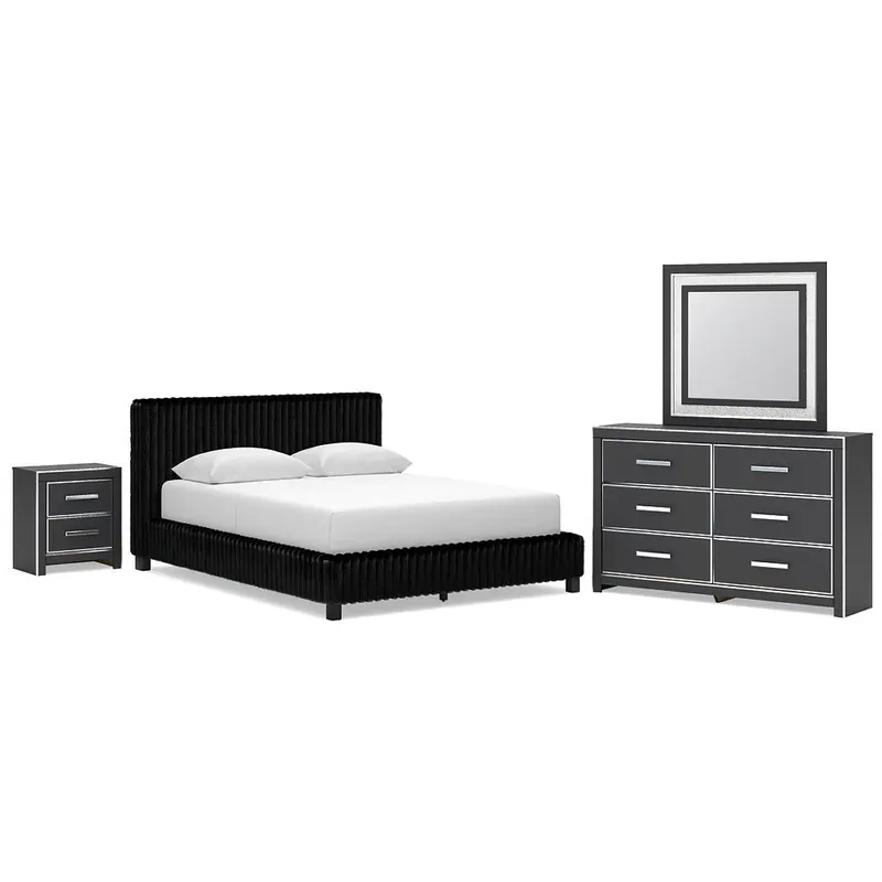 Zuraleus Queen Upholstered Bed, Dresser, Mirror and Nightstand - Signature Design by Ashley®