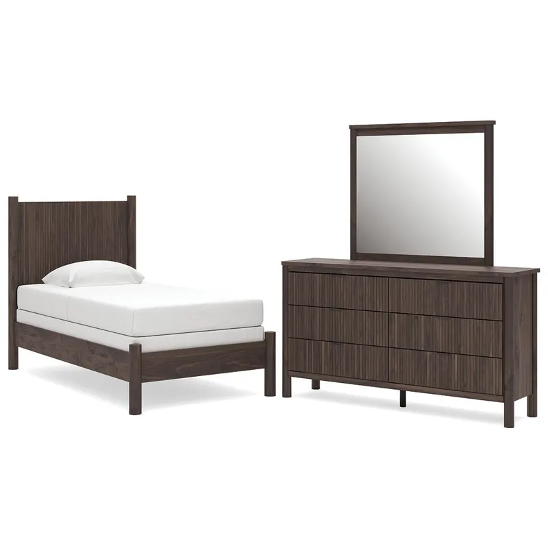 Pamytta Twin Panel Bed, Dresser and Mirror - Ashley®