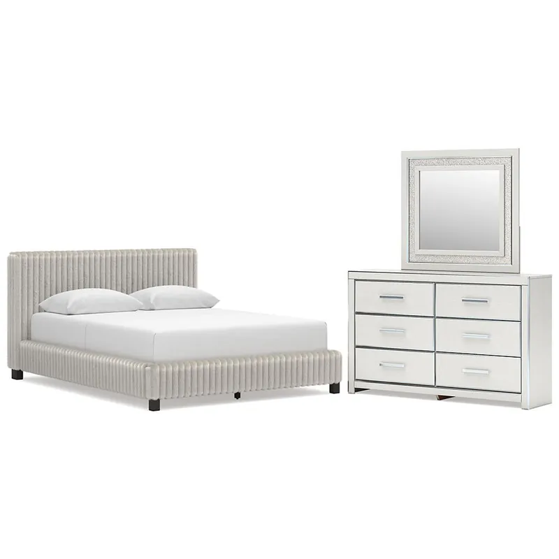 Zuraleus Queen Upholstered Bed, Dresser and Mirror - Ashley®