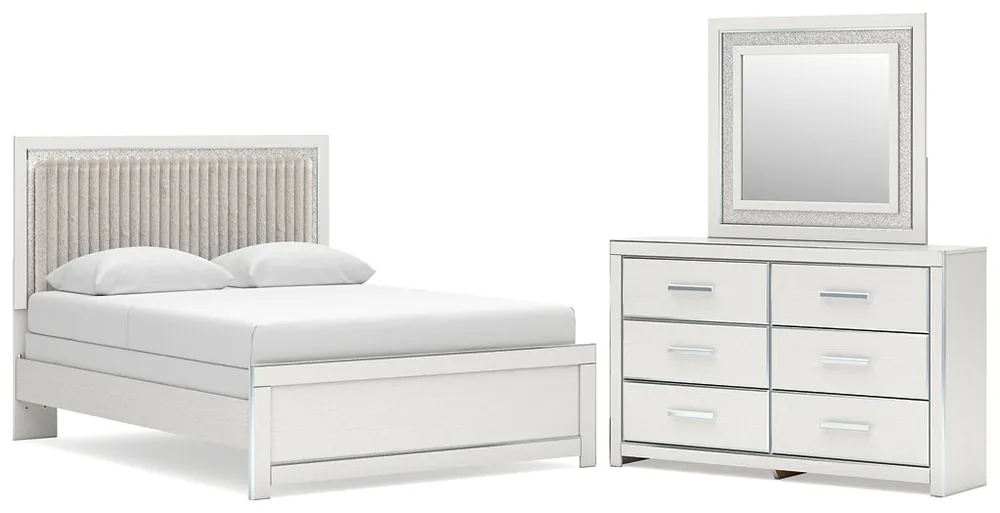 Zuraleus Queen Upholstered Panel Bed, Dresser and Mirror - Ashley®