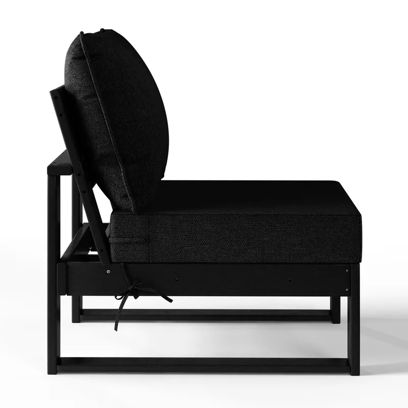 Signature All-Weather Outdoor Modular Deep Seating Cushioned Side Chair (Center Sectional Seat)