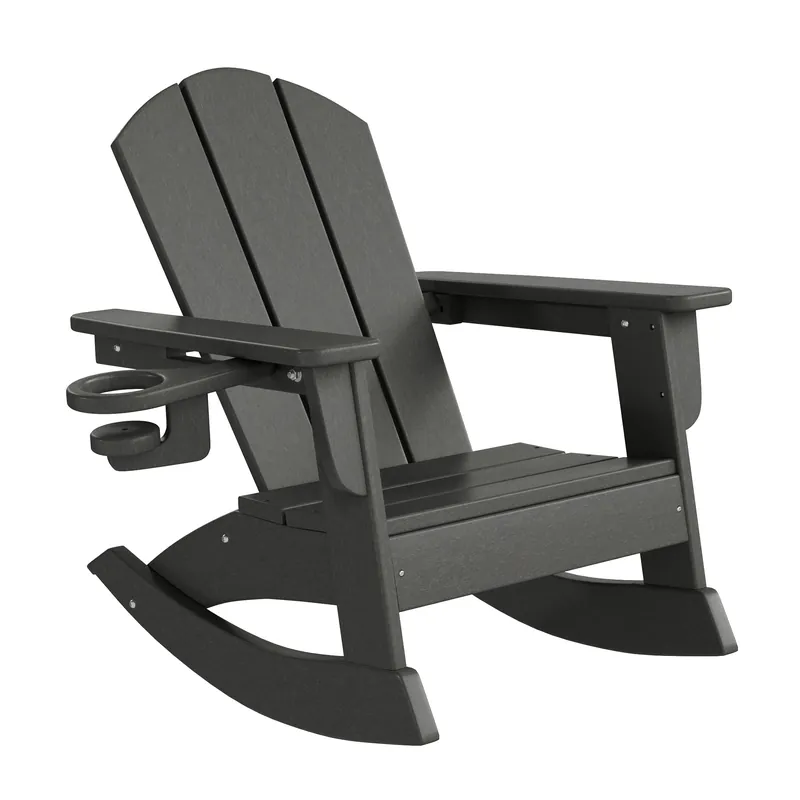 Tiny Terraces Kids Adirondack Rocking Chair with Cup Holder (Set of 2) - Seahawk Designs