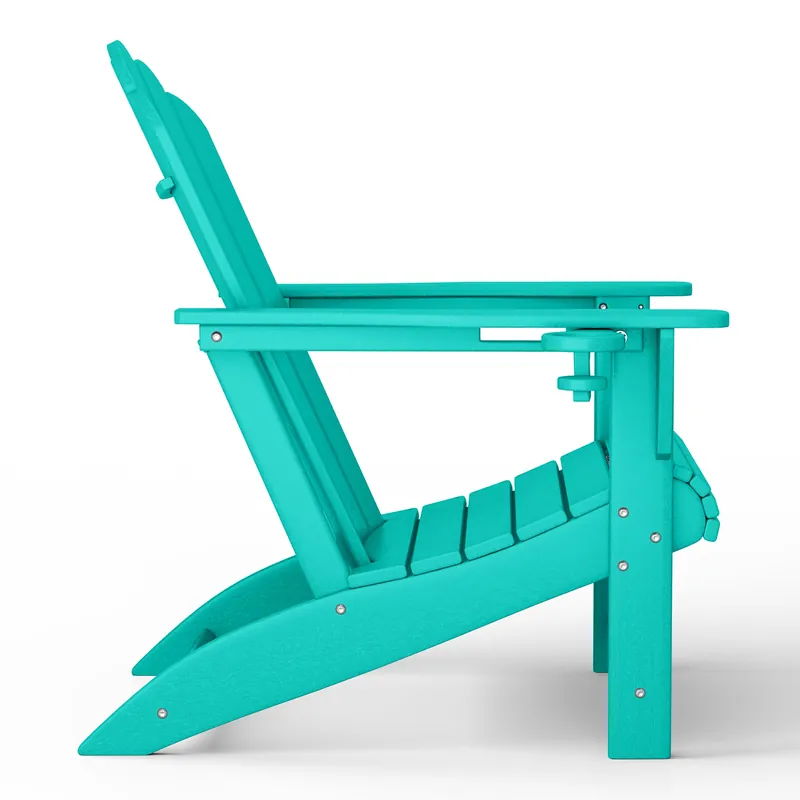 Tahoe All-Weather Outdoor Poly Adirondack Chair with Retractable Cup Holder