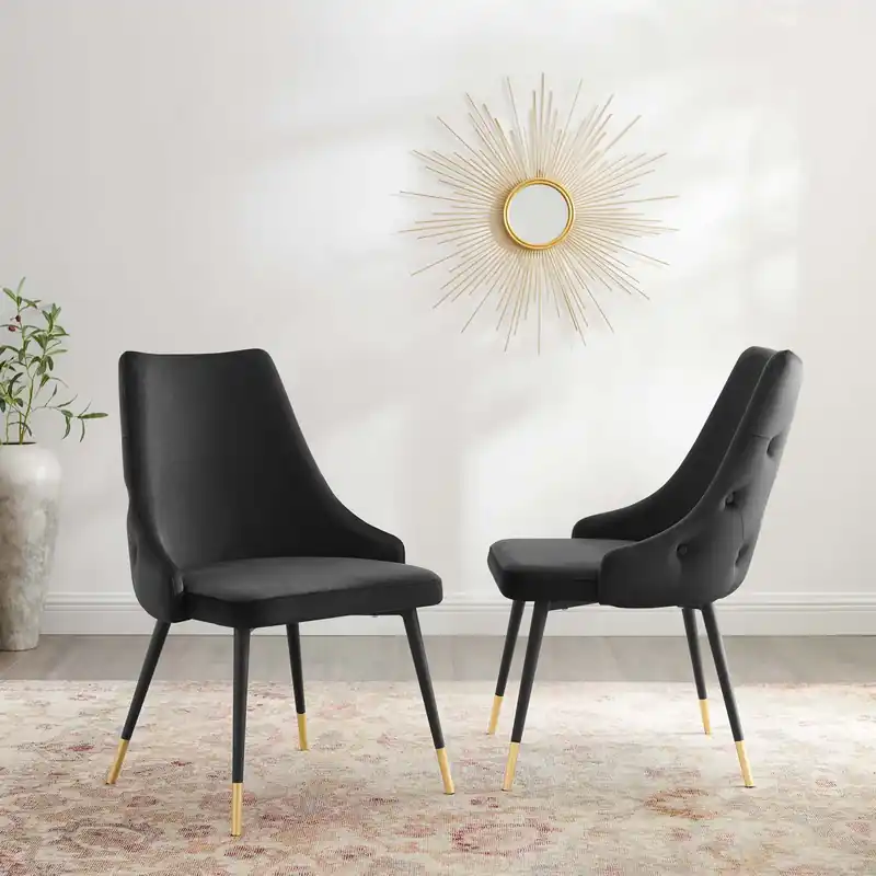 Adorn Dining Side Chair Performance Velvet Set of 2 by Modway