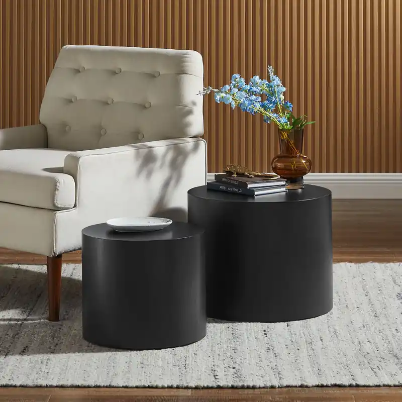 Amani Round Nesting Coffee Tables Set of 2 - Modway