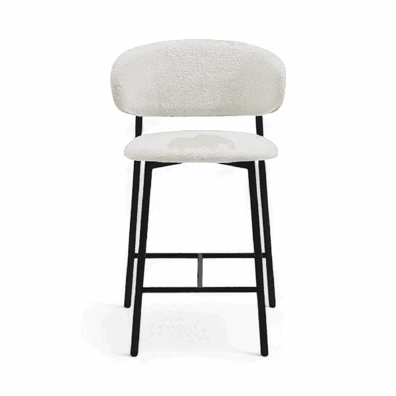 Zoya Counter Stool White Boucle - Modani Furniture