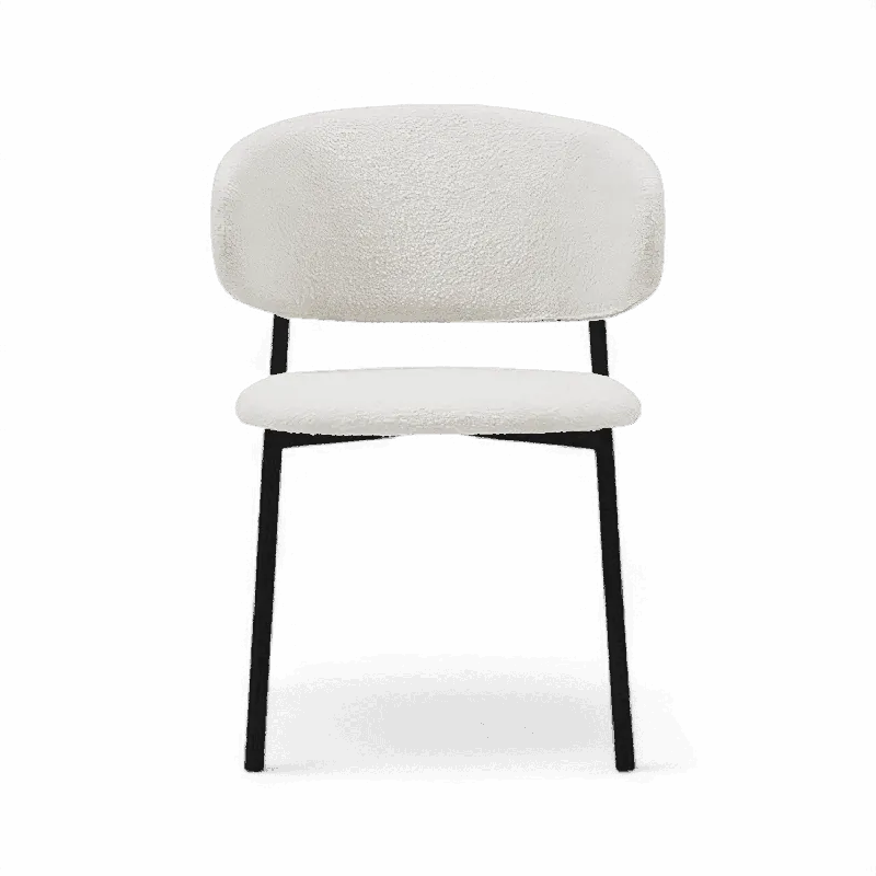 Zoya Dining Chair White Boucle - Modani Furniture