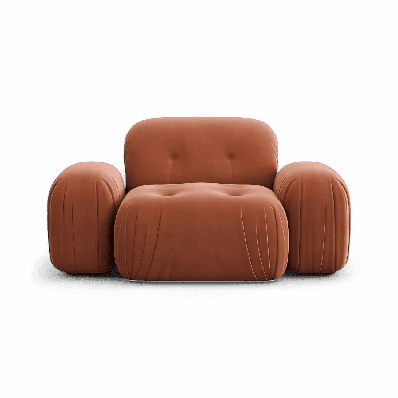 Rune Lounge Chair Terracotta Velvet - Modani Furniture