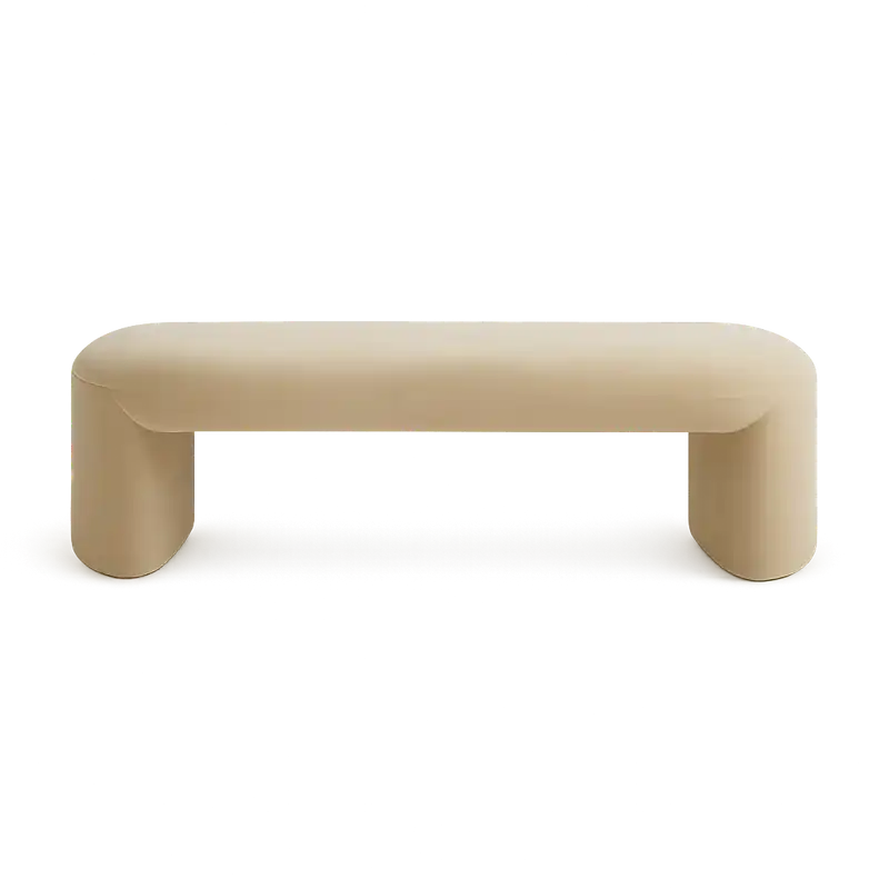 Boba Bench Beige Velvet - Modani Furniture