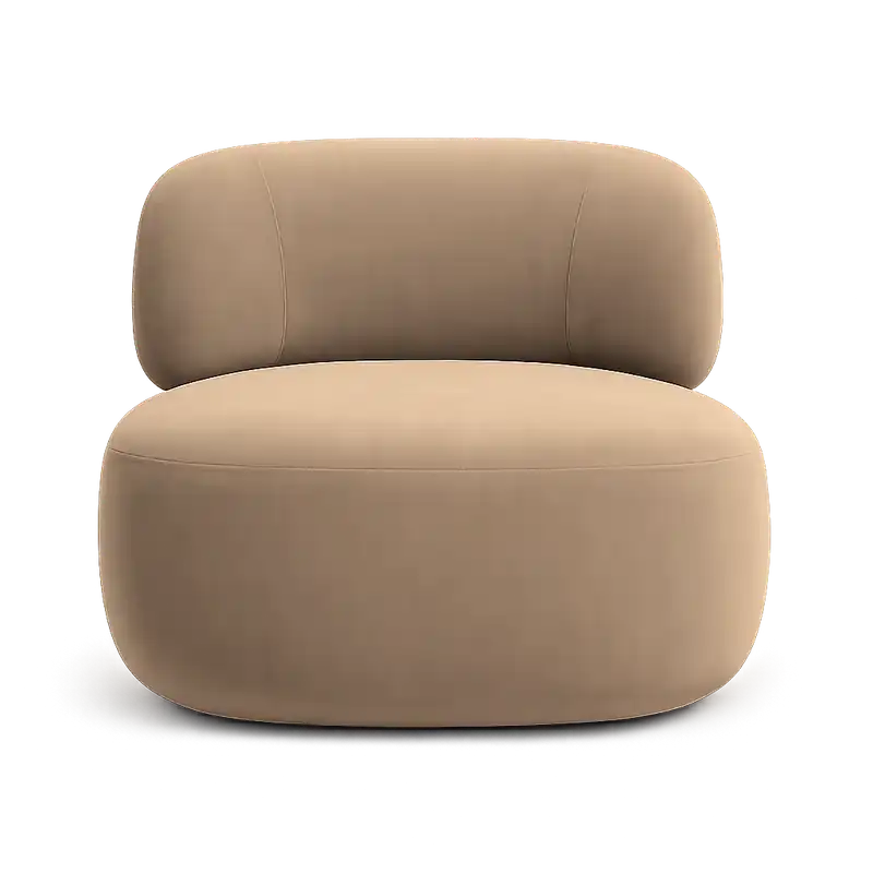 Lilo Swivel Lounge Chair Beige Velvet - Modani Furniture