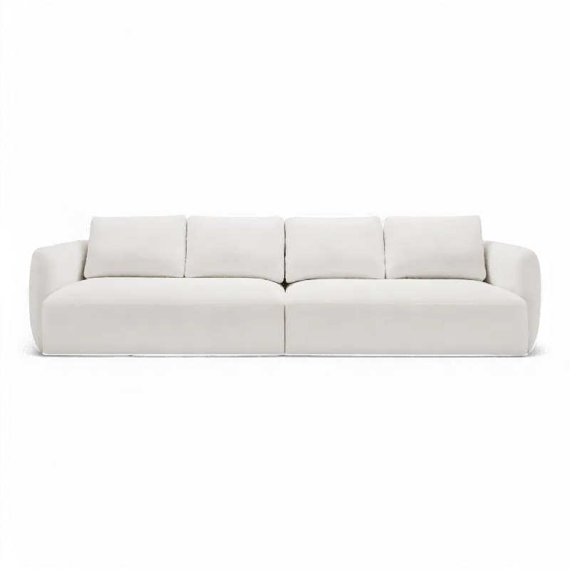 Gabriele 4 Seater Sofa White Boucle - Modani Furniture