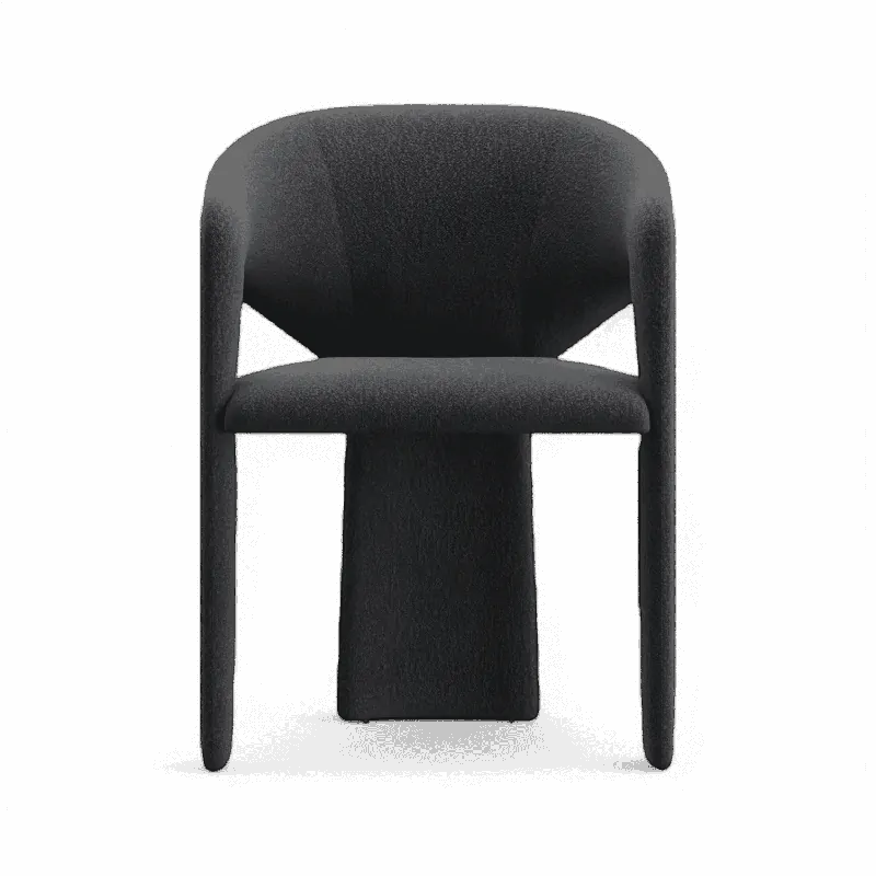 Aria Dining Chair Black Boucle - Modani Furniture