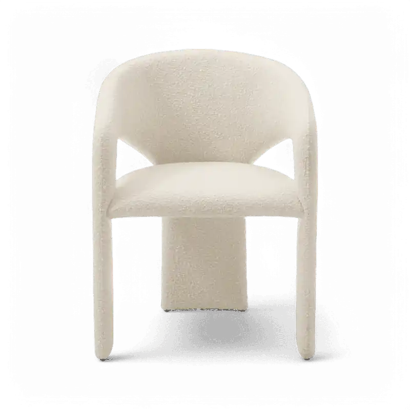 Aria Dining Chair White Boucle - Modani Furniture