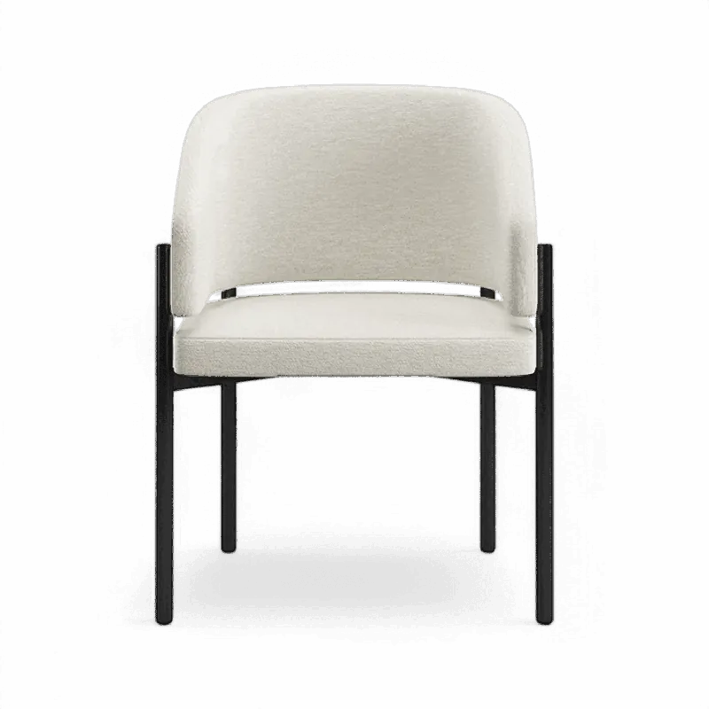 Oxford Dining Chair Off White & Black Frame - Modani Furniture