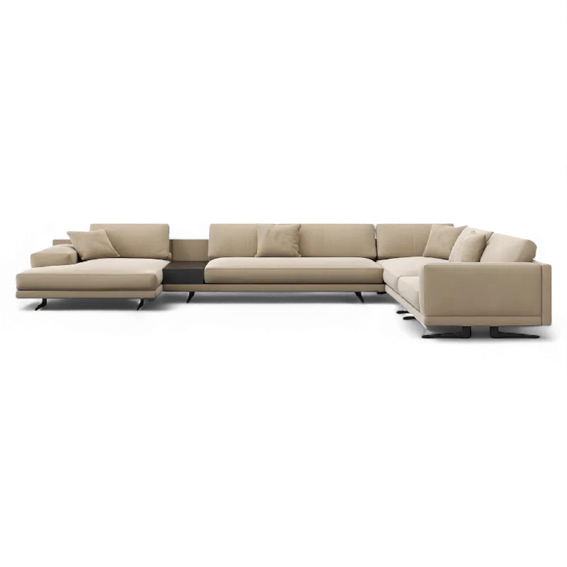 Maestro Sectional Sofa Beige Velvet - Modani Furniture