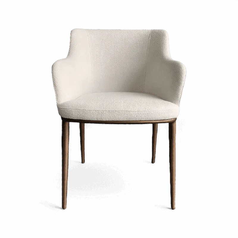 Jade Dining Chair White Boucle - Modani Furniture