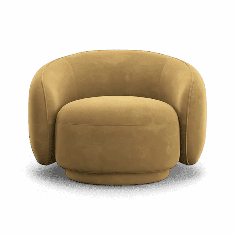 Nido Lounge Chair Camel Velvet - Modani Furniture