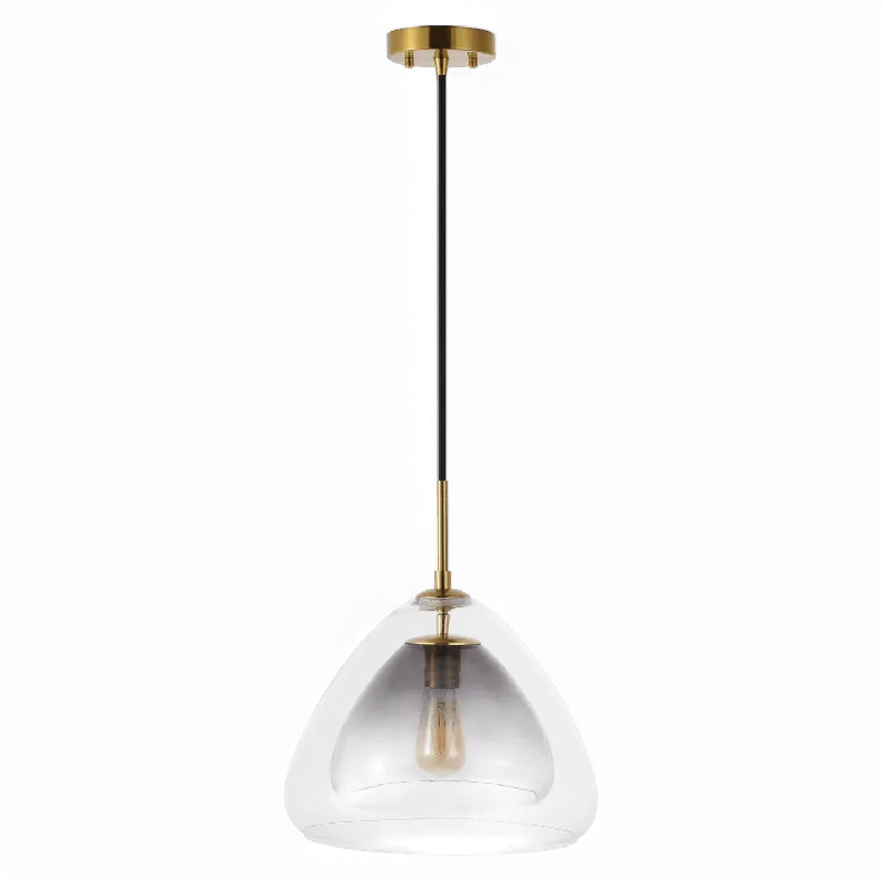 Orris Pendant Smoke Gray & Brass - 401Safavieh