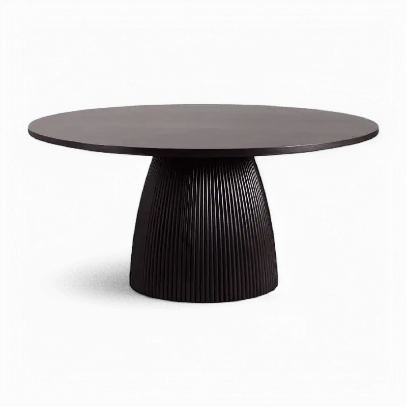 Oxford Round Dining Table Black Wood - Modani Furniture