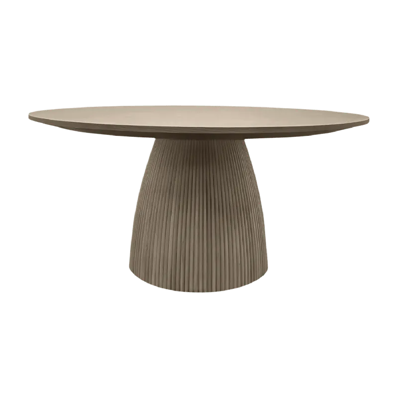 Oxford Round Dining Table Greige Oak - Modani Furniture