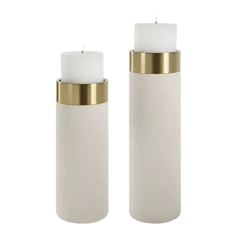 Ignis Candle Holders White - 401Uttermost